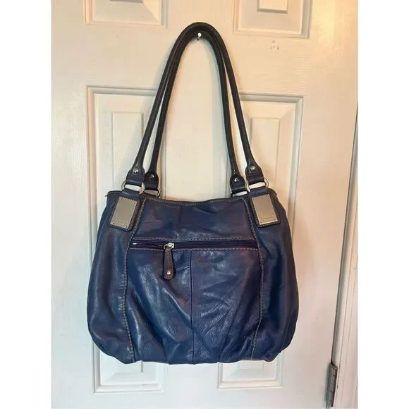Tieganello blue leather purse  shoulder bag - Picture 3 of 7